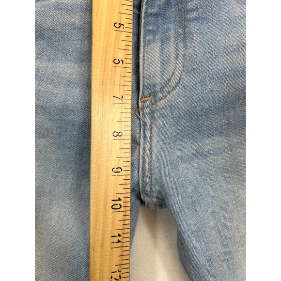 Zara Jeans Womens 2 Blue Denim Straight Leg Raw Hem Light Wash - Picture 6 of 8